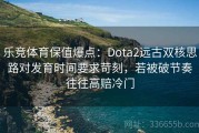 乐竞体育保值爆点：Dota2远古双核思路对发育时间要求苛刻，若被破节奏往往高赔冷门